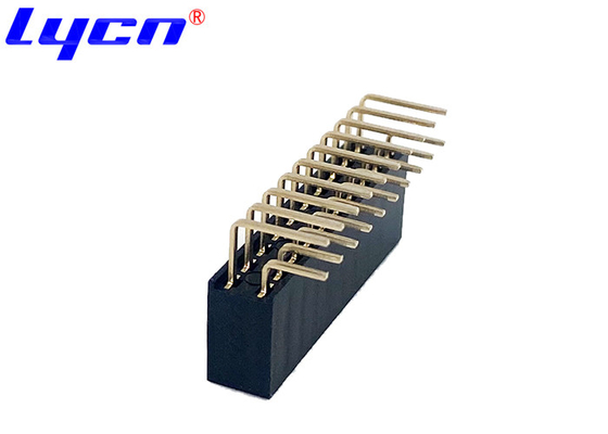 90 Degree Female 2.54 Mm Right Angle Header Connector Y Terminal LCP Insulation